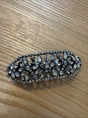 Zara Silver Crystal Floral Barrette